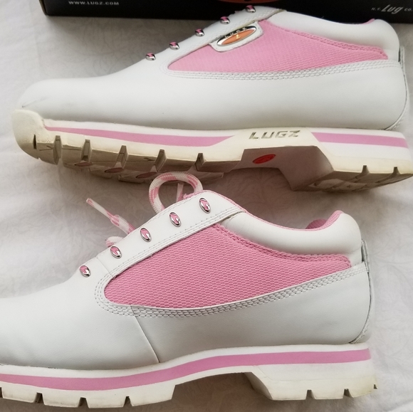 Lugz White/Pink Leather Style Badger Boots Size 9 - Picture 6 of 8